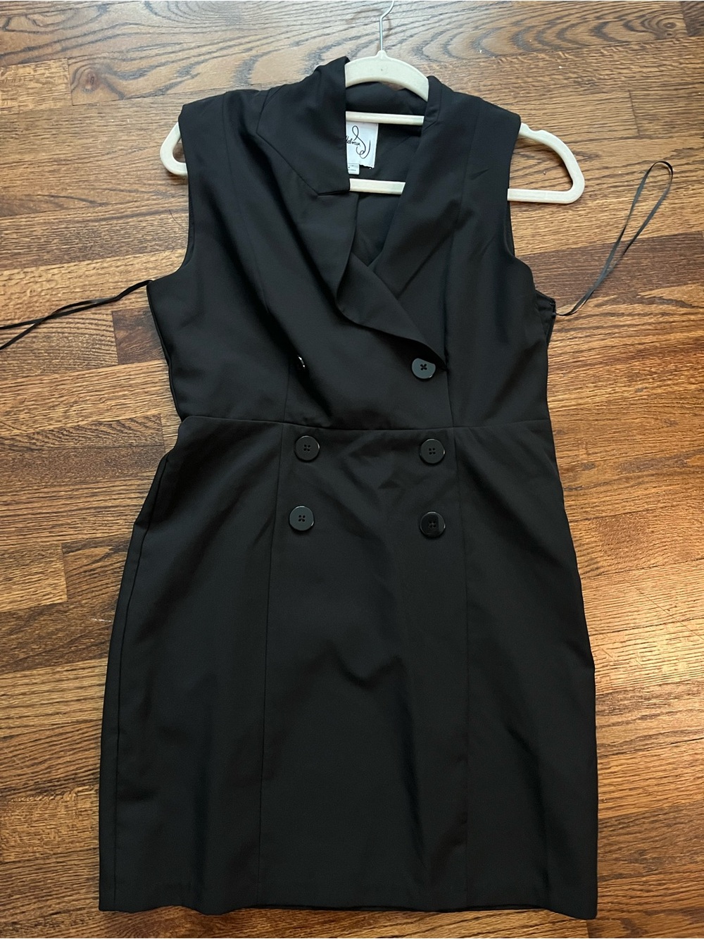 Sam Edelman Black Sleeveless Double-Breasted Sheath Dress